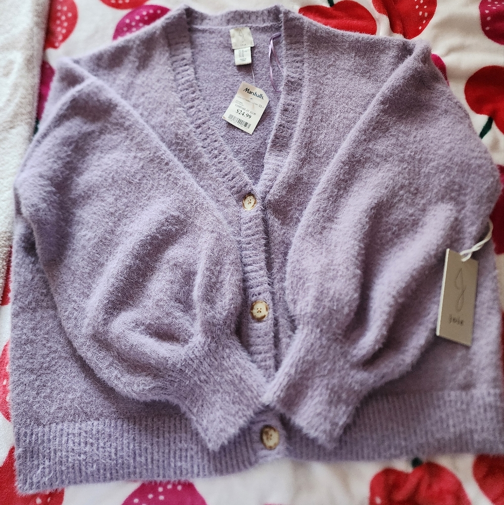 Purple fuzzy Cardigan
